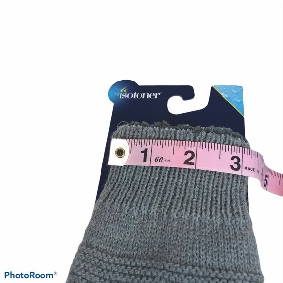 Isotoner Womens One Size Gloves Knit SmartDRI Fleece Lining Gray New With Tags - Picture 7 of 10